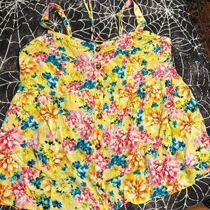 Torrid size 1 yellow corset backed tank top.